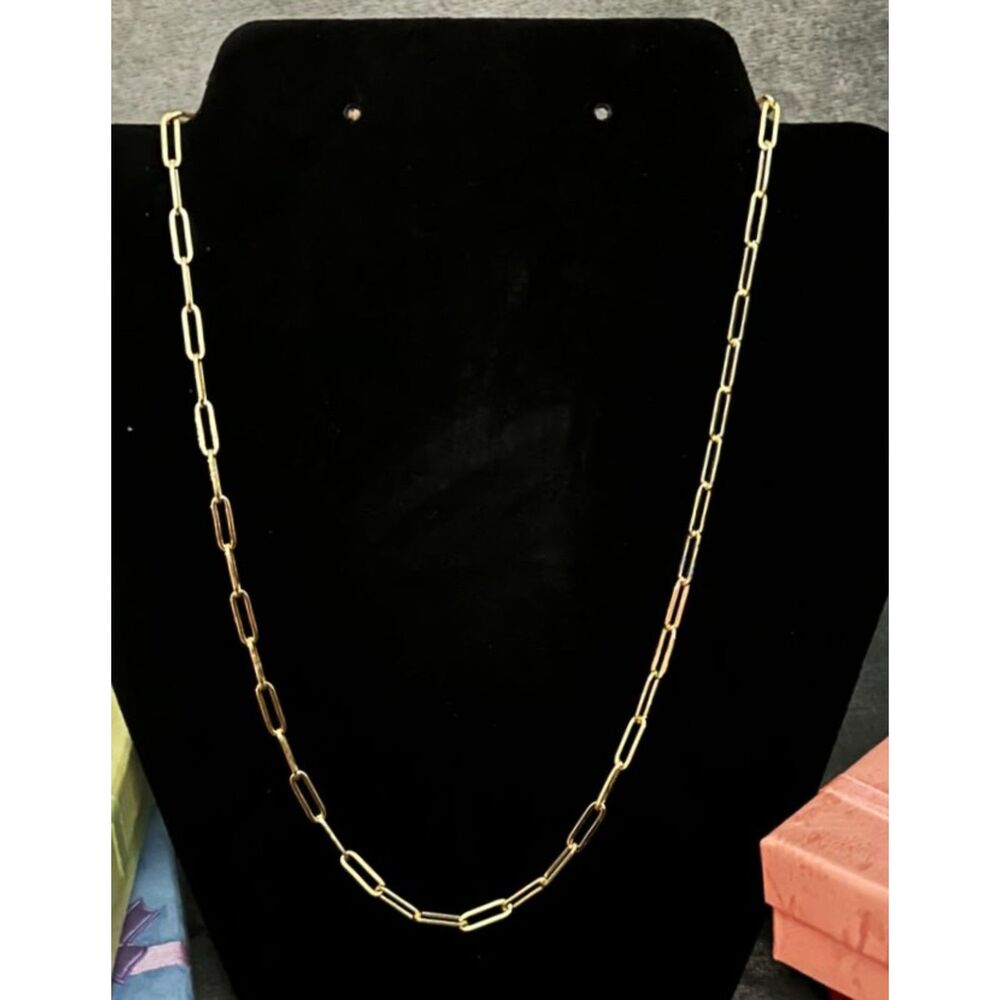 18K Gold Filled Paperclip Chain Necklace | Single Layering Link Chain 3.8mm - Picture 2 of 4